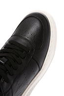 Erkek Siyah Bağcıklı Kalın Tabanlı Deri Sneaker | Derimod Erkek Siyah Bağcıklı Kalın Tabanlı Deri Sneaker | Derimod