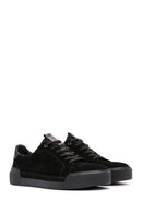 Erkek Siyah Bağcıklı Deri Sneaker | Derimod Erkek Siyah Bağcıklı Deri Sneaker | Derimod