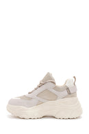 Women's Beige Thick Soled Sneaker | Derimod Women's Beige Thick Soled Sneaker | Derimod