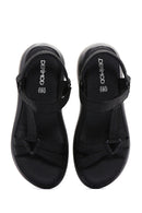 Kadın Siyah Bilekten Bantlı Comfort Sandalet | Derimod Kadın Siyah Bilekten Bantlı Comfort Sandalet | Derimod
