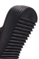 Women Black Thick Sole Buckle Detail Comfort Slippers | Derimod Women Black Thick Sole Buckle Detail Comfort Slippers | Derimod