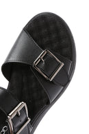 Women's Black Thick Sole Comfort Sandals with Ankle Strap | Derimod Women's Black Thick Sole Comfort Sandals with Ankle Strap | Derimod