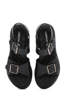 Women's Black Thick Sole Comfort Sandals with Ankle Strap | Derimod Women's Black Thick Sole Comfort Sandals with Ankle Strap | Derimod