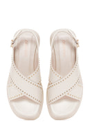 Women's Cream Strappy Sandals | Derimod Women's Cream Strappy Sandals | Derimod