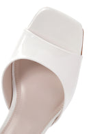 Women's White Ankle Strap Heeled Patent Leather Shoes | Derimod Women's White Ankle Strap Heeled Patent Leather Shoes | Derimod