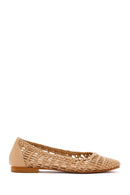 Women's Mink Knitted Ballerinas | Derimod Women's Mink Knitted Ballerinas | Derimod
