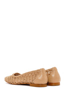 Women's Mink Knitted Ballerinas | Derimod Women's Mink Knitted Ballerinas | Derimod