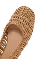 Women's Mink Knitted Ballerinas | Derimod Women's Mink Knitted Ballerinas | Derimod