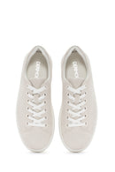 Women's White Lace-Up Sneaker | Derimod Women's White Lace-Up Sneaker | Derimod