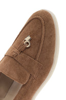 Women's Tan Tassel Suede Masculine Loafer | Derimod Women's Tan Tassel Suede Masculine Loafer | Derimod