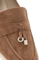Women's Tan Tassel Suede Masculine Loafer | Derimod Women's Tan Tassel Suede Masculine Loafer | Derimod