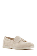 Women's Beige Tassel Suede Masculine Loafer | Derimod Women's Beige Tassel Suede Masculine Loafer | Derimod