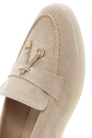 Women's Beige Tassel Suede Masculine Loafer | Derimod Women's Beige Tassel Suede Masculine Loafer | Derimod