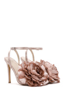 Women's Beige Ankle Strap Accessory Detailed Thin Heel Sandals | Derimod Women's Beige Ankle Strap Accessory Detailed Thin Heel Sandals | Derimod