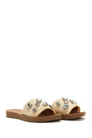 Women's Beige Stone Slippers | Derimod Women's Beige Stone Slippers | Derimod