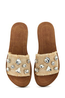 Women's Beige Stone Slippers | Derimod Women's Beige Stone Slippers | Derimod