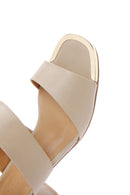 Women's Beige Heeled Slippers | Derimod Women's Beige Heeled Slippers | Derimod