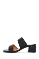 Women's Black Heeled Slippers | Derimod Women's Black Heeled Slippers | Derimod