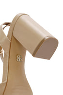 Women's Beige Ankle Strap Heeled Sandals | Derimod Women's Beige Ankle Strap Heeled Sandals | Derimod
