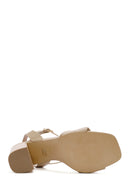 Women's Beige Ankle Strap Heeled Sandals | Derimod Women's Beige Ankle Strap Heeled Sandals | Derimod