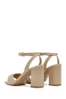 Women's Beige Ankle Strap Heeled Sandals | Derimod Women's Beige Ankle Strap Heeled Sandals | Derimod