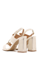 Women's Beige Ankle Strap Heeled Sandals | Derimod Women's Beige Ankle Strap Heeled Sandals | Derimod