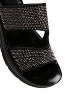 Women's Black Stone Comfort Slippers | Derimod Women's Black Stone Comfort Slippers | Derimod