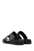 Women's Black Stone Comfort Slippers | Derimod Women's Black Stone Comfort Slippers | Derimod
