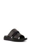Women's Black Stone Comfort Slippers | Derimod Women's Black Stone Comfort Slippers | Derimod