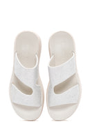 Women's Silver Stone Comfort Slippers | Derimod Women's Silver Stone Comfort Slippers | Derimod