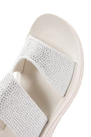 Women's Silver Stone Comfort Slippers | Derimod Women's Silver Stone Comfort Slippers | Derimod