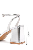 Women's Silver Ankle Strap Heeled Sandals | Derimod Women's Silver Ankle Strap Heeled Sandals | Derimod