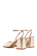Women's Gold Ankle Strap Heeled Sandals | Derimod Women's Gold Ankle Strap Heeled Sandals | Derimod