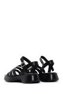Women's Black Ankle Strap Thick Soled Comfort Sandals | Derimod Women's Black Ankle Strap Thick Soled Comfort Sandals | Derimod