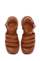 Women's Camel Ankle Strap Thick Soled Comfort Sandals | Derimod Women's Camel Ankle Strap Thick Soled Comfort Sandals | Derimod
