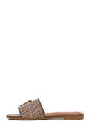 Women's Mink Straw Slippers | Derimod Women's Mink Straw Slippers | Derimod