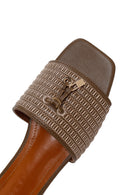 Women's Mink Straw Slippers | Derimod Women's Mink Straw Slippers | Derimod