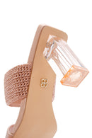 Women's Pink Transparent Heeled Slippers | Derimod Women's Pink Transparent Heeled Slippers | Derimod