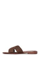 Women's Bronze Knitted Slippers | Derimod Women's Bronze Knitted Slippers | Derimod