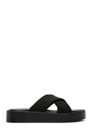 Women's Black Thick Soled Slippers | Derimod Women's Black Thick Soled Slippers | Derimod