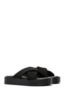 Women's Black Thick Soled Slippers | Derimod Women's Black Thick Soled Slippers | Derimod