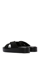 Women's Black Thick Soled Slippers | Derimod Women's Black Thick Soled Slippers | Derimod