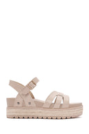 Women's Beige Ankle Strap Thick Soled Sandals | Derimod Women's Beige Ankle Strap Thick Soled Sandals | Derimod