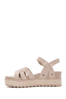 Women's Beige Ankle Strap Thick Soled Sandals | Derimod Women's Beige Ankle Strap Thick Soled Sandals | Derimod