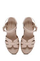 Women's Beige Ankle Strap Thick Soled Sandals | Derimod Women's Beige Ankle Strap Thick Soled Sandals | Derimod