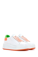 Women's White Lace-Up Thick Soled Sneaker | Derimod Women's White Lace-Up Thick Soled Sneaker | Derimod