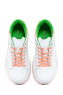 Women's White Lace-Up Thick Soled Sneaker | Derimod Women's White Lace-Up Thick Soled Sneaker | Derimod