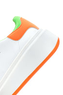 Women's White Lace-Up Thick Soled Sneaker | Derimod Women's White Lace-Up Thick Soled Sneaker | Derimod