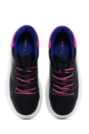 Women's Black Lace-Up Thick Soled Sneaker | Derimod Women's Black Lace-Up Thick Soled Sneaker | Derimod