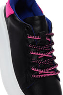 Women's Black Lace-Up Thick Soled Sneaker | Derimod Women's Black Lace-Up Thick Soled Sneaker | Derimod